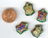 4 18x12mm Green Cloisonn� Turtles